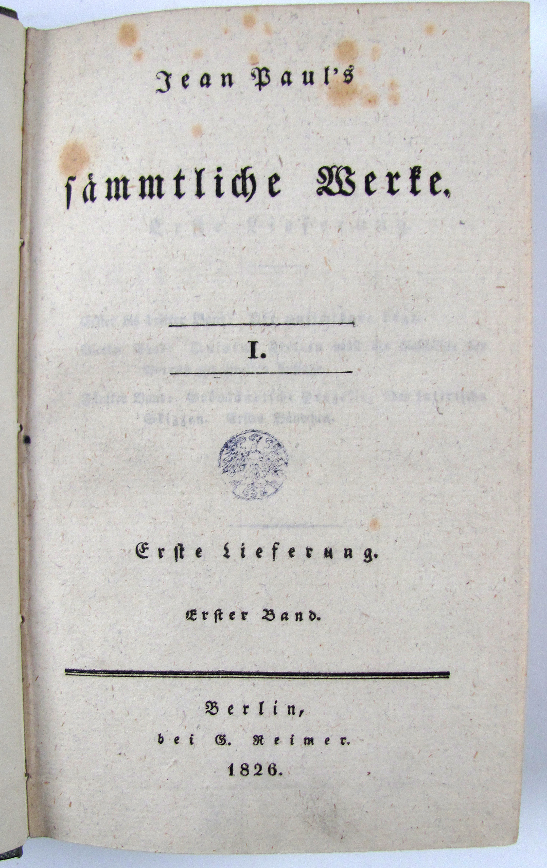 Jean Paul (d.i. Jean Paul Frdr. Richter), Sämmtliche Werke.