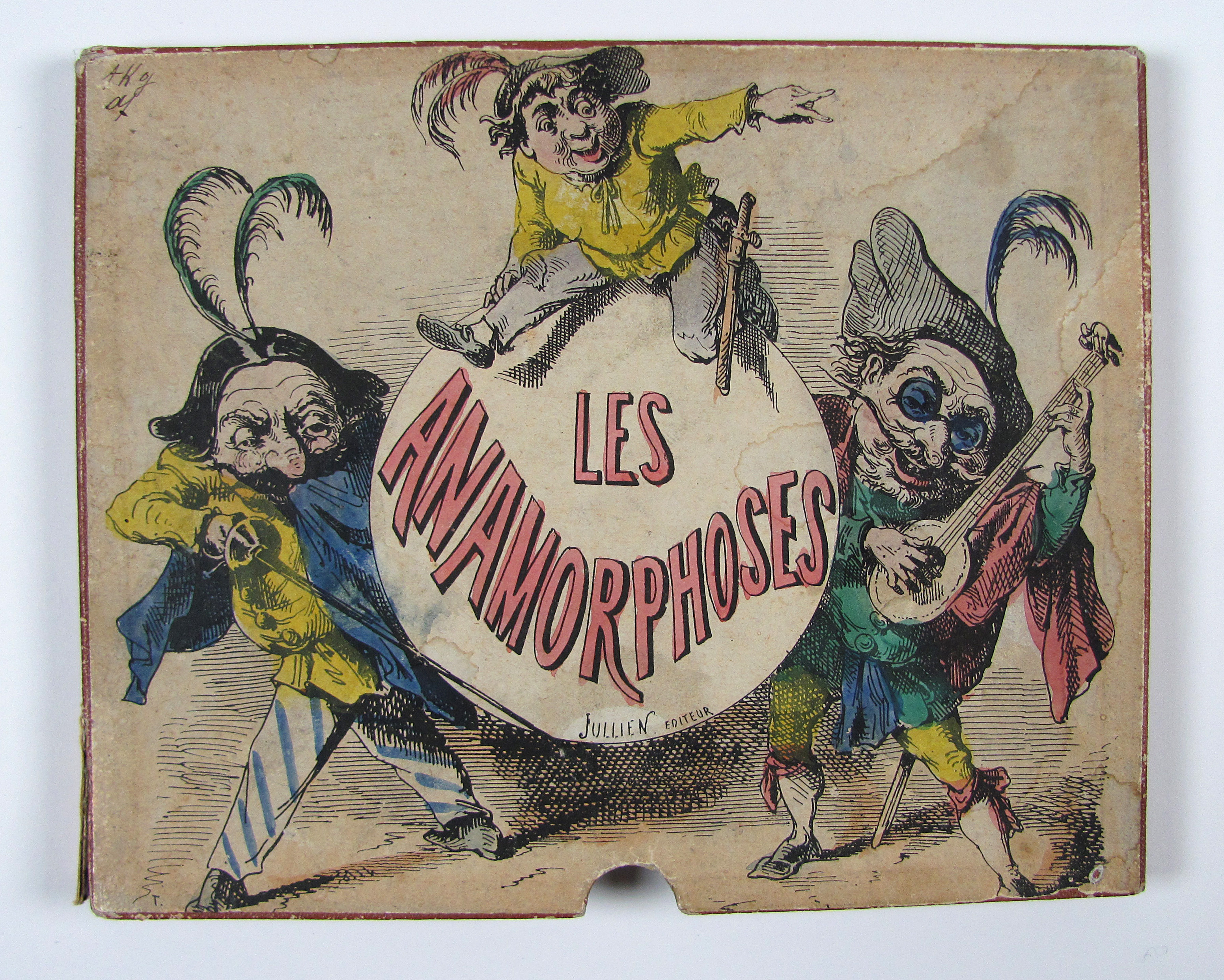 Anonymus Les Anamorphoses. Komplette Folge von 24 lithogr. und kolorierten Zylinderanamorphosen (ca. 17,5 x 20,5 cm).