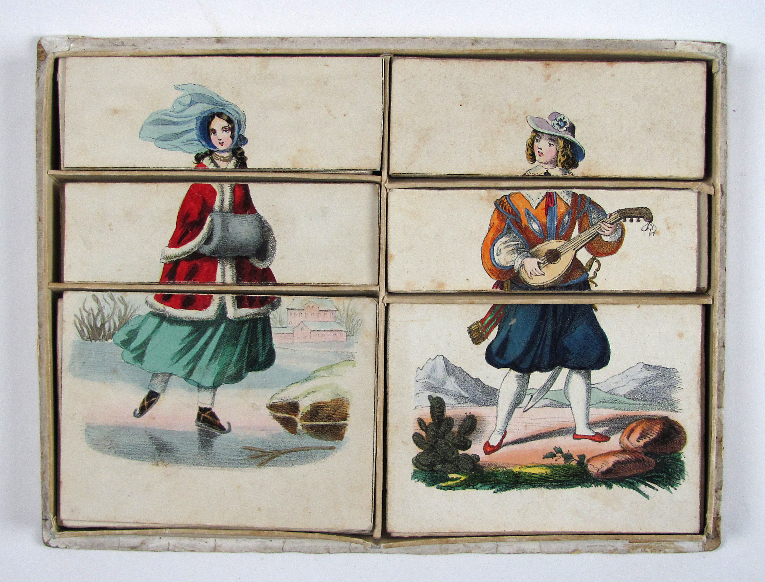 Anonymus Bruder und Schwester im bunten Wechsel des Gewands. Kindliche Doppel-Metamorphosen. Brother and Sister… Frère et Soeur… Fratello et Sorella…