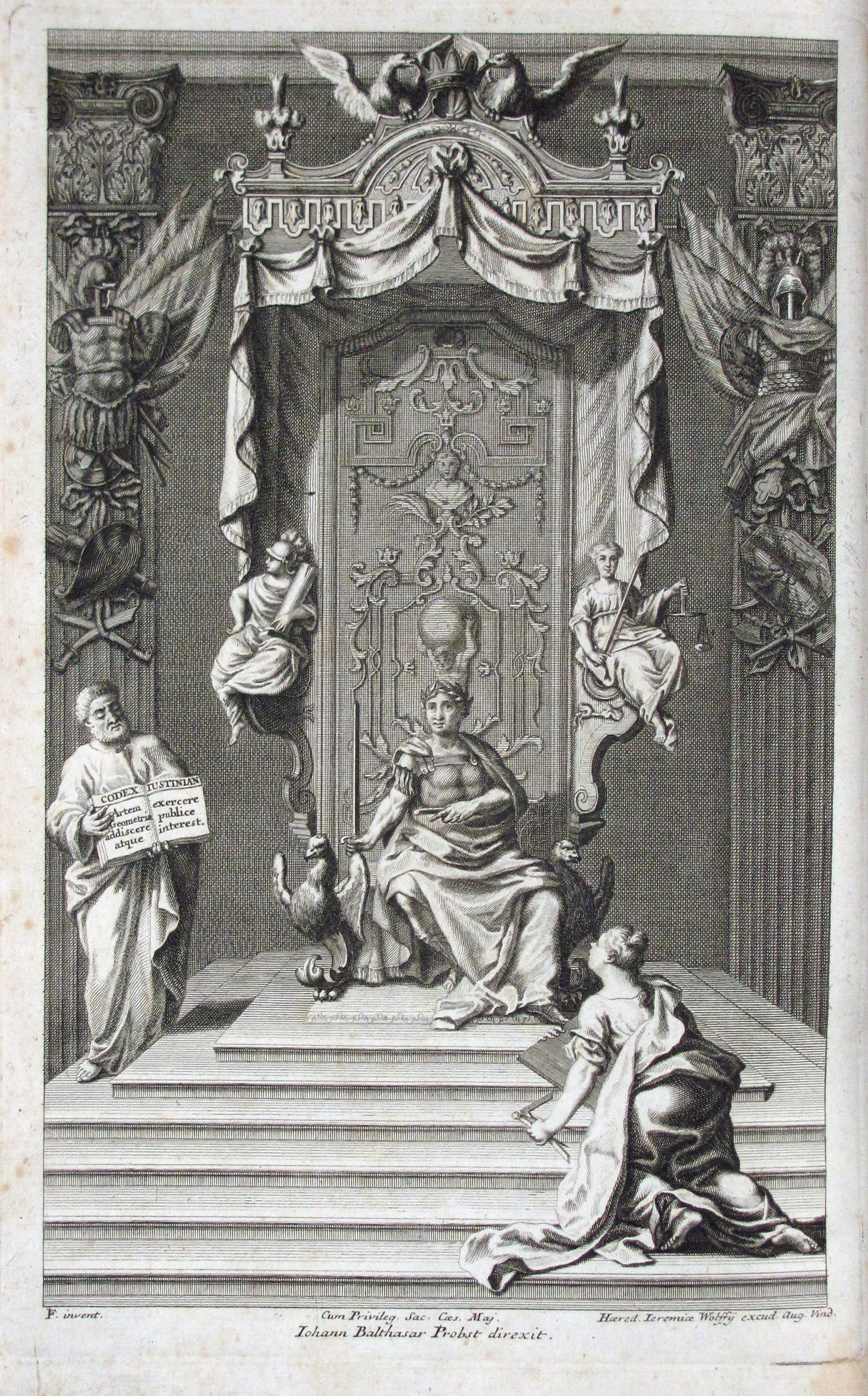 Penther, Johann Friedrich, Praxis Geometriae, worinnen nicht nur alle bey dem Feld-messen vorkommende Fälle mit Stäben, dem Astrolabio, der Boussole und der Mensul in Ausmessung eintzeler (!) Linien, Flächen und gantzer Revier…deutlich erörtert…werden.– Zugabe zur Praxis geometriae.