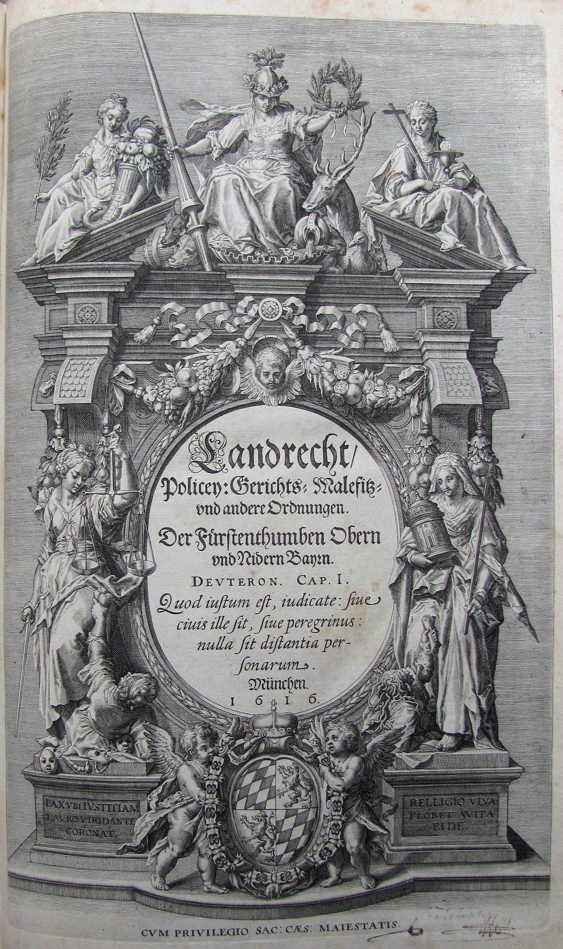 Anonymus Landrecht, Policey-, Gerichts-, Malefitz- und andere Ordnungen. Der Fürstenthumben Obern und Nidern Bayrn.