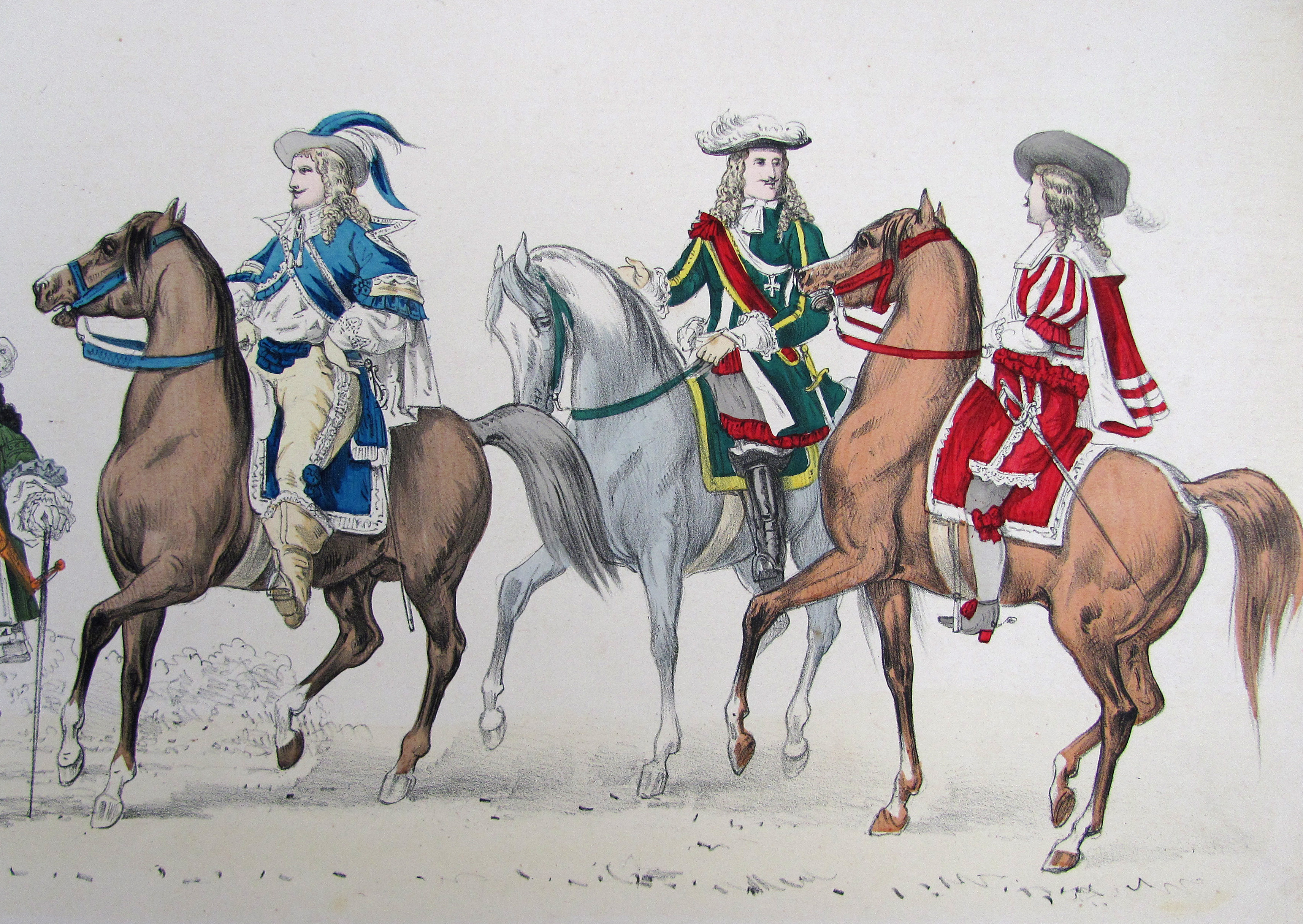 Bos, G.J., Maskerade. Leiden, 1875. Lithographiertes, koloriertes Leporello aus 21 Segmenten.