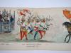 Jenny, Heinrich, Historischer Festzug in Winterthur den 22. Juni 1864. Erinnerungsfeier des 22. Juni 1264. Arrangiert und gezeichnet von Heinrich Jenny. Lithographiertes und handkoloriertes Leporello aus 8 Segmenten, ausgefaltet 11,5 x 433 cm.
